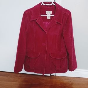 LL Bean Insulated Corduroy Blazer Fall Coat Medium